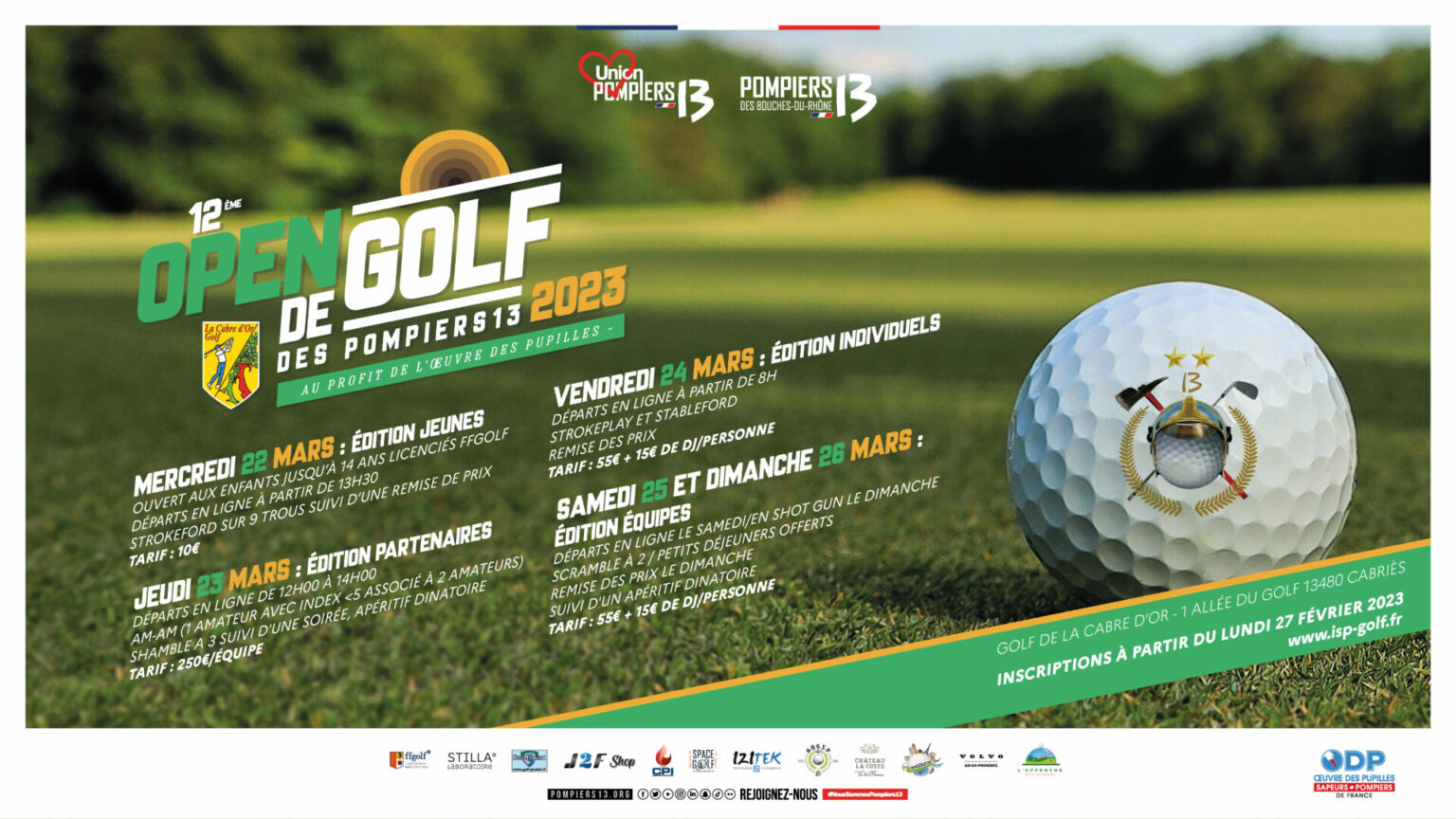 12ÈME ÉDITION DE L'OPEN DE GOLF DES POMPIERS13 2023 pompiers13