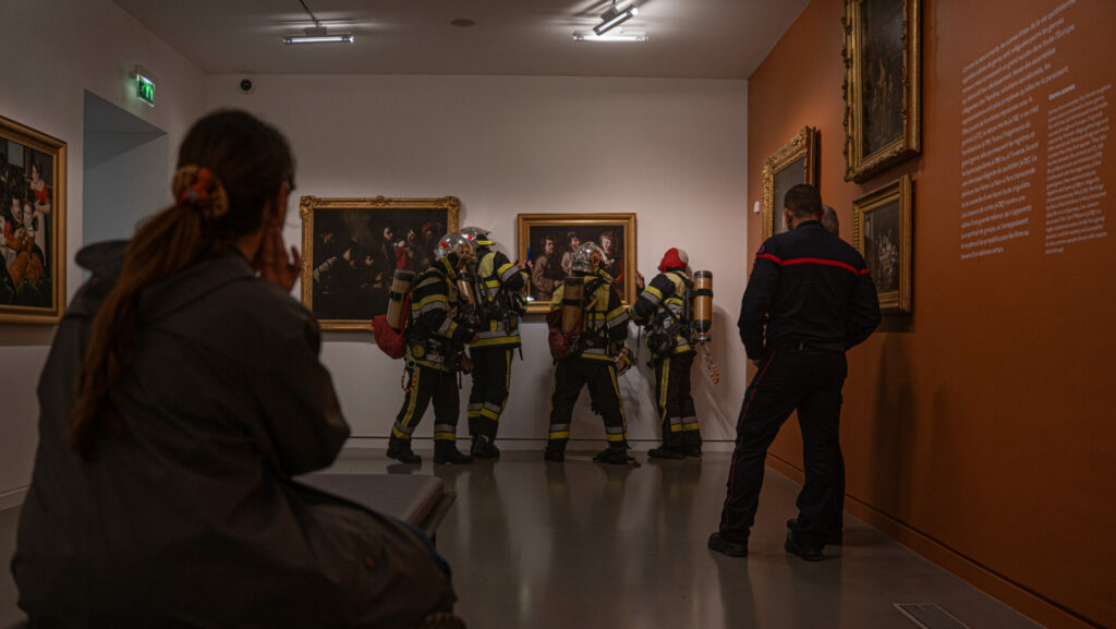 Exercice : manœuvre de préservation des œuvres d'art au musée Granet d'Aix-en-Provence