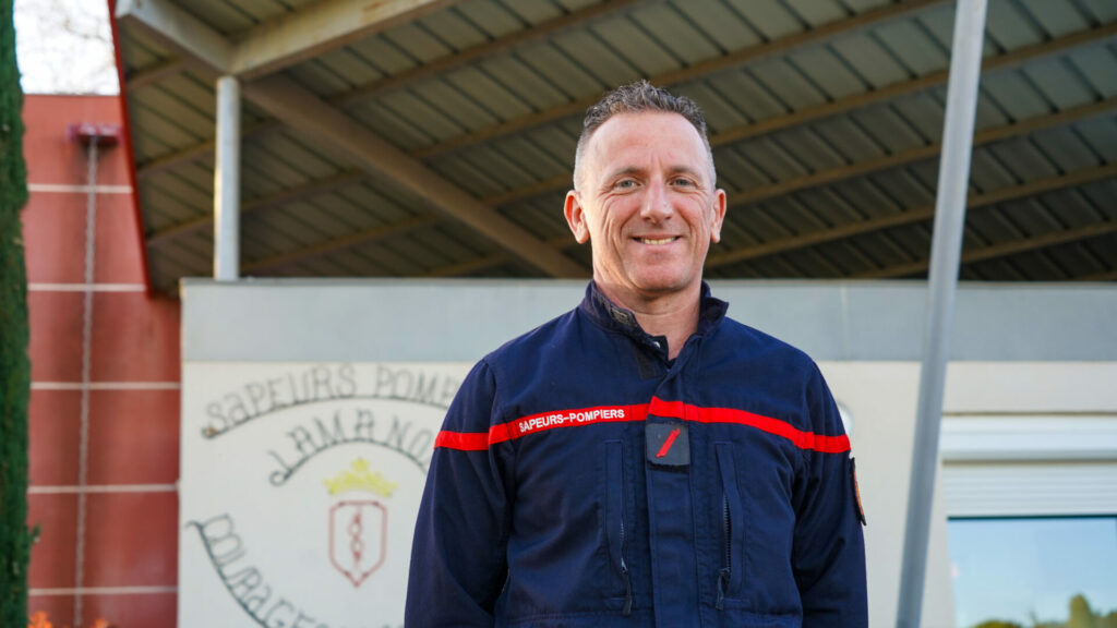 Le sapeur première classe Maxence Lefebvre, Pompier13 volontaire à Lamanon.